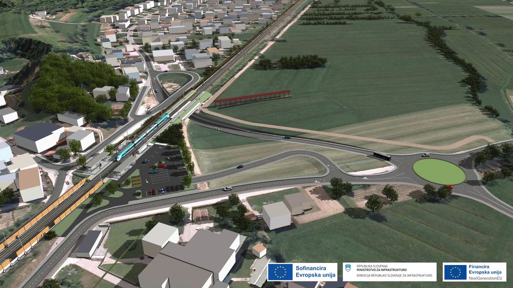 Grafična vizualizacija podvoza Vnanje Gorice in animacija obnove železniškega odseka Brezovica - Preserje