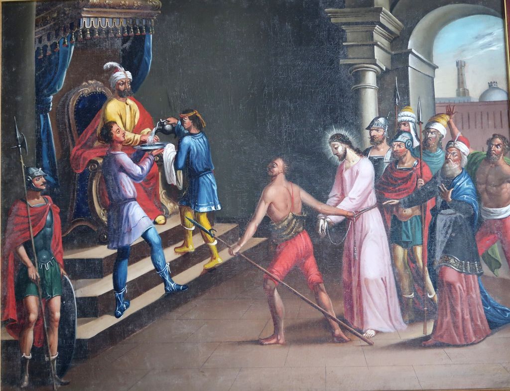 1. postaja: Pilat obsodi Jezusa na smrt (p. c. Marije Pribežališče grešnikov na Planinski gori; foto: S. K.)