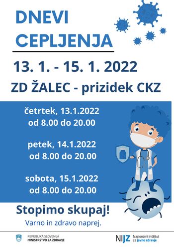 Dnevi cepljenja od 13. do 15. 1. 2022
