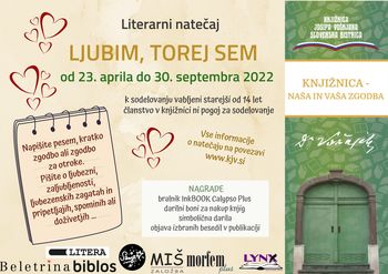Izteka se čas za sodelovanje na literarnem natečaju Knjižnice Josipa Vošnjaka Slovenska Bistrica