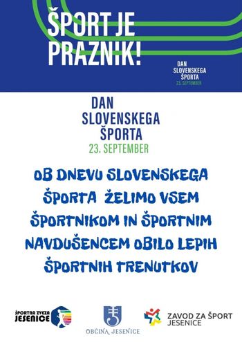 Iskrene čestitke ob dnevu slovenskega športa!