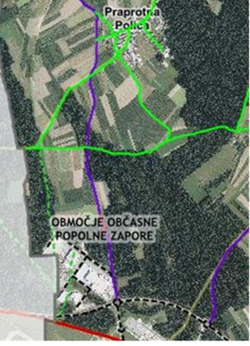 Obvestilo o občasni popolni zapori občinske ceste med naseljem Praprotna Polica in državno cesto ob letališču